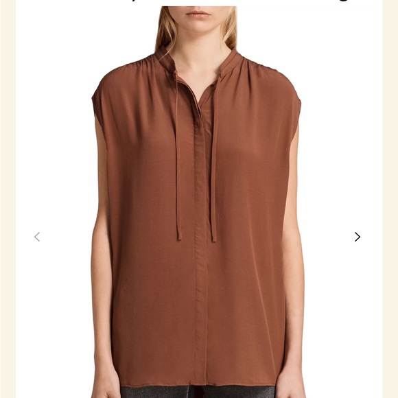 All Saints Raya Shirt Terracotta Women’s M - Picture 7 of 9